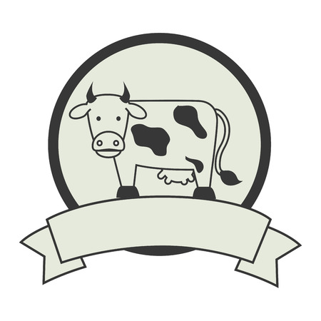 cow animal farm icon vector illustration designのイラスト素材
