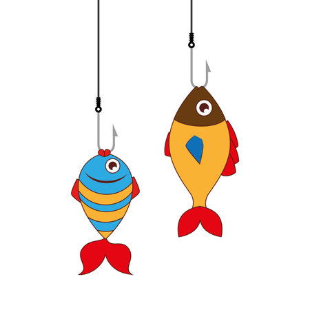 sea fish emblem icon vector illustration designのイラスト素材