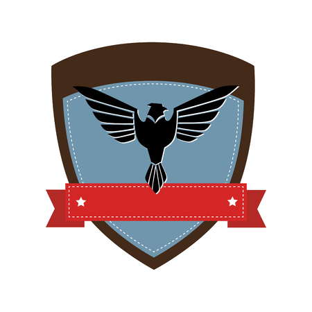 shield with wings isolated icon vector illustration designのイラスト素材
