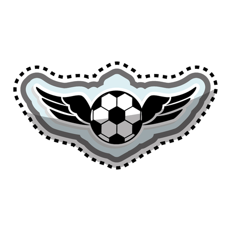 soccer balloon with wings vector illustration designのイラスト素材