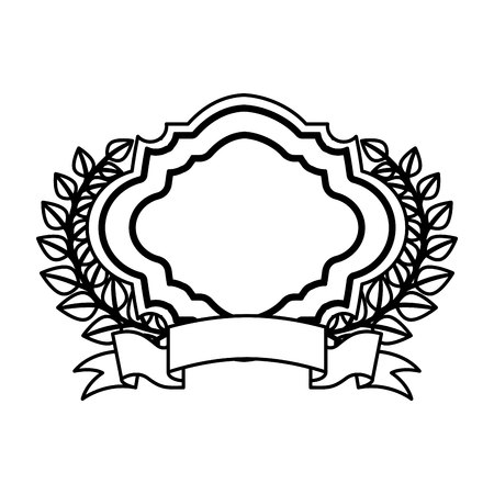 wreath leafs crown emblem vector illustration designのイラスト素材