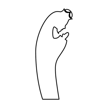 manger saint joseph figure silhouette icon vector illustration designのイラスト素材