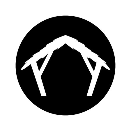 manger stable figure silhouette icon vector illustration designのイラスト素材