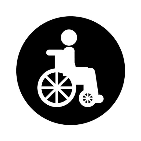 wheelchair with patient icon vector illustration designのイラスト素材