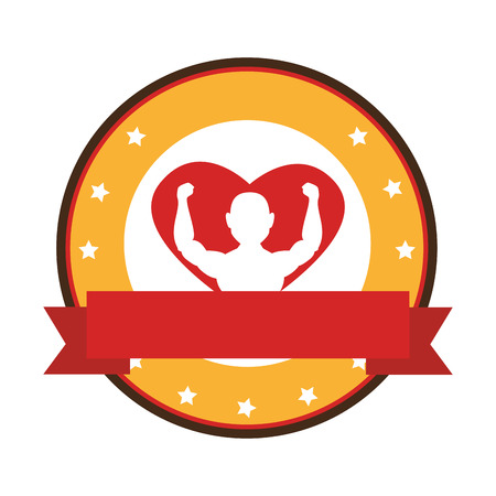 bodybuilder silhouette isolated icon vector illustration designのイラスト素材