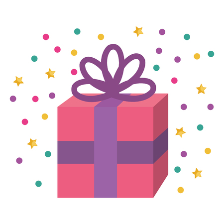 giftbox party celebration icon vector illustration designのイラスト素材