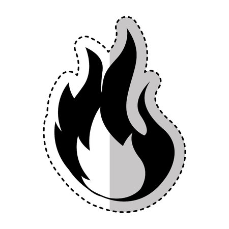 fire flame sign icon vector illustration designのイラスト素材
