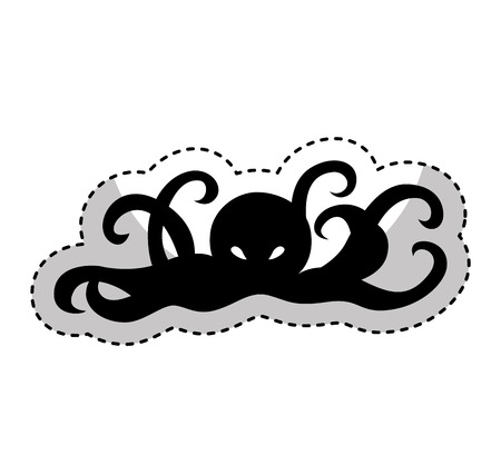 octhopus silhouette isolated icon vector illustration designのイラスト素材