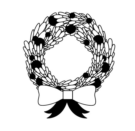 merry christmas floral decorative card vector illustration designのイラスト素材