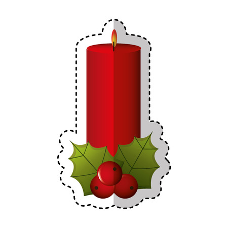 merry christmas candle decorative card vector illustration designのイラスト素材