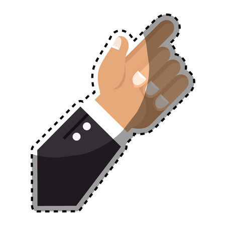 sticker hand with finger pointing up vector illustrationのイラスト素材