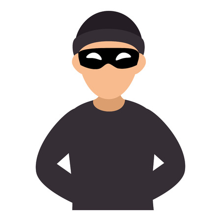 color silhouette with criminal hacker vector illustrationのイラスト素材