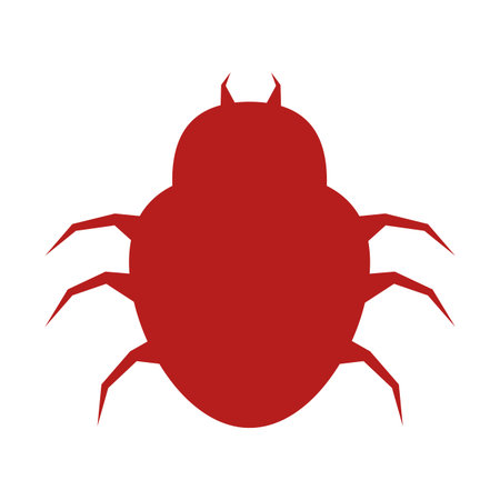 monochrome silhouette with beetle virus vector illustrationのイラスト素材