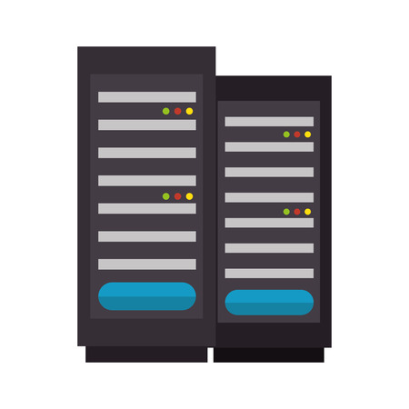 color silhouette with tower server vector illustrationのイラスト素材