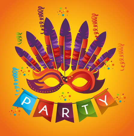 mask carnival party icon vector illustration designのイラスト素材