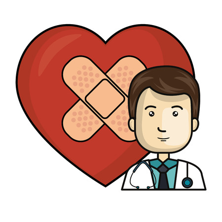 health professional avatar character vector illustration designのイラスト素材