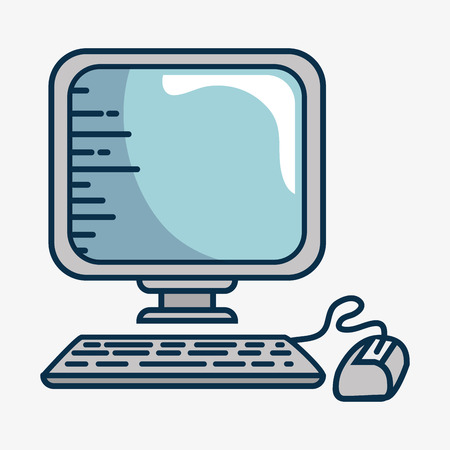 computer desktop handmade drawn vector illustration designのイラスト素材