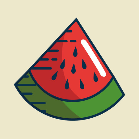 watermelon fresh fruit handmade drawn vector illustration designのイラスト素材