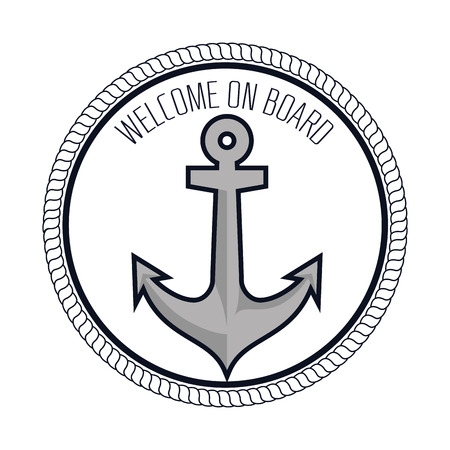 nautical frame with anchor vector illustration designのイラスト素材