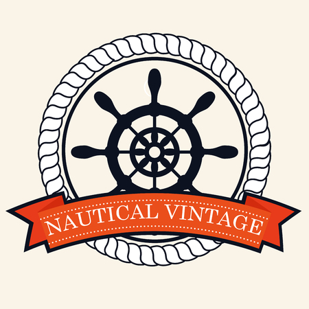 nautical frame with ship timon vector illustration designのイラスト素材