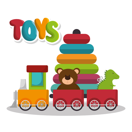 set kids toys icons vector illustration designのイラスト素材