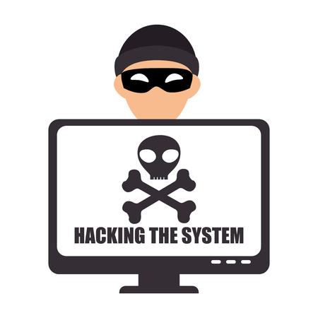 system hacker character icon vector illustration designのイラスト素材