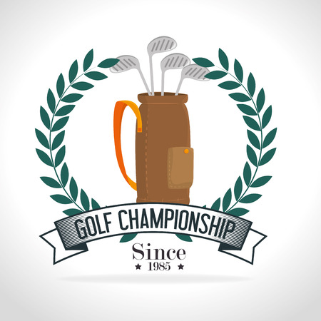 golf sport clubs bag emblem icon vector illustration designのイラスト素材
