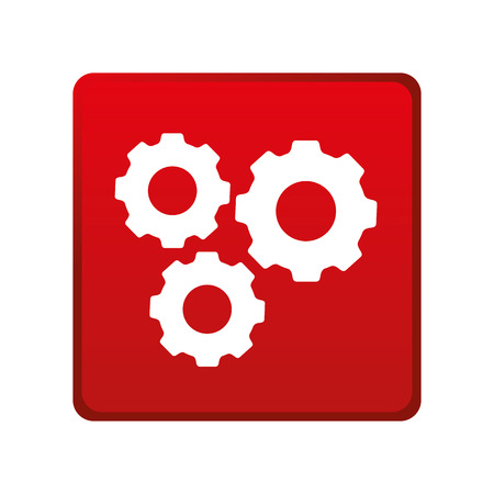 color square emblem with gear wheels vector illustrationのイラスト素材