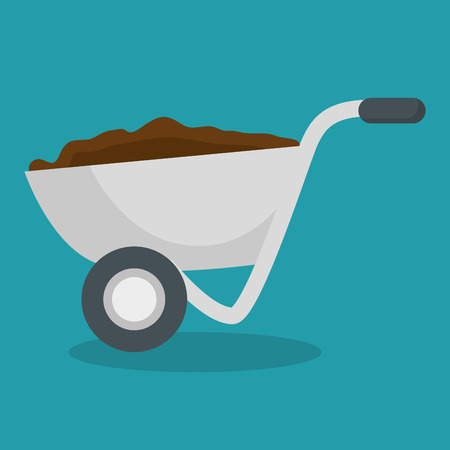 wheelbarrow construction with sand vector illustration designのイラスト素材