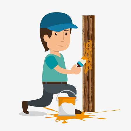 construction professional avatar character vector illustration designのイラスト素材