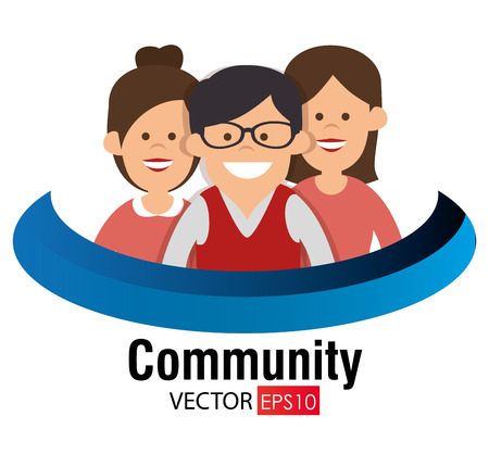 community social network icon vector illustration designのイラスト素材