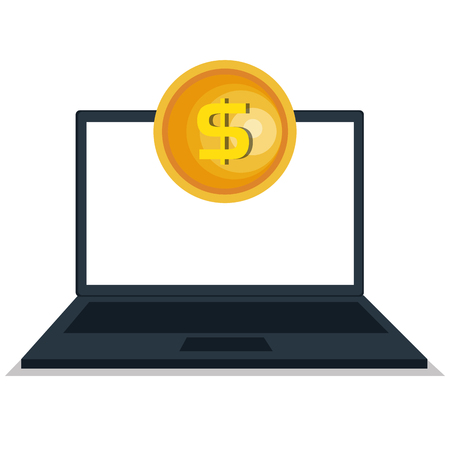 laptop computer electronic commerce vector illustration designのイラスト素材