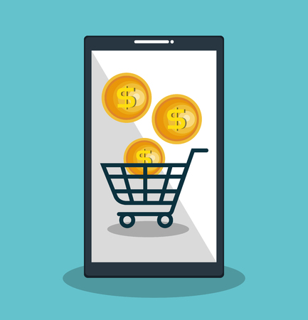 smartphone device electronic commerce vector illustration designのイラスト素材