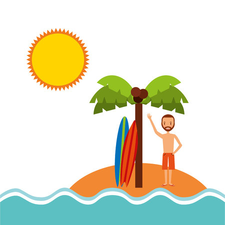 person on vacations holidays vector illustration designのイラスト素材