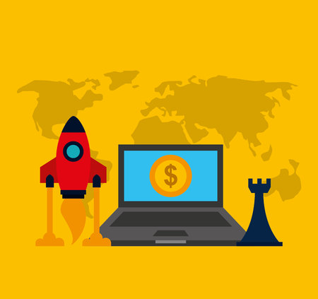 business startup concept icons vector illustration designのイラスト素材