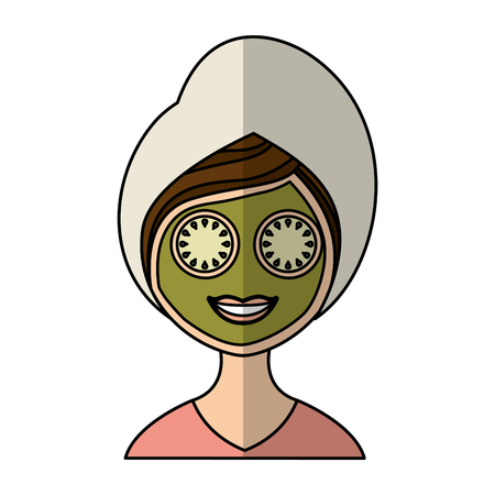 woman with towel spa vector illustration designのイラスト素材