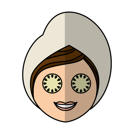 woman with towel spa vector illustration designのイラスト素材