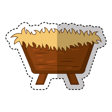 Straw cradle manger icon vector illustration designのイラスト素材