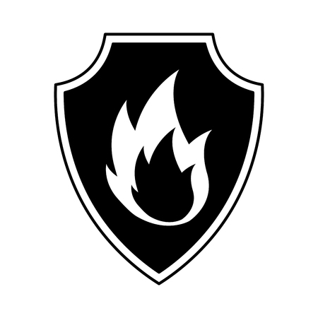 shield insurance with fire isolated icon vector illustration designのイラスト素材