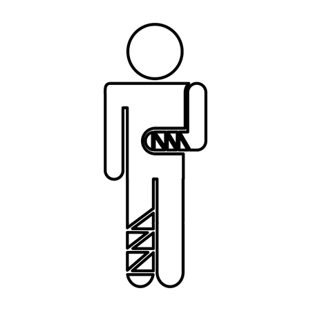 human figure with fractures vector illustration designのイラスト素材