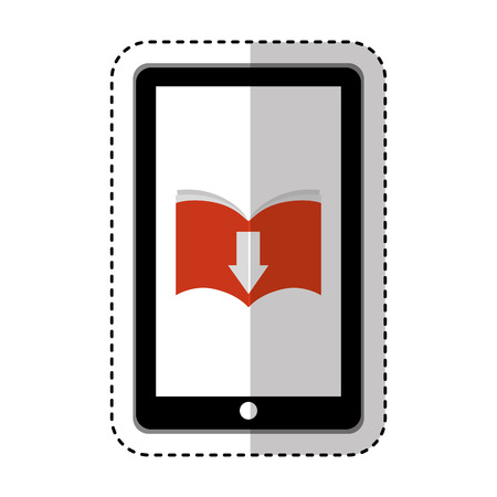 electronic book with arrow download vector illustration designのイラスト素材