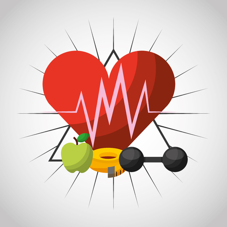 healthy lifestyle concept icons vector illustration designのイラスト素材