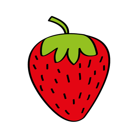 strawberry fresh fruit drawing icon vector illustration designのイラスト素材