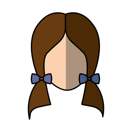 cute woman avatar character vector illustration designのイラスト素材