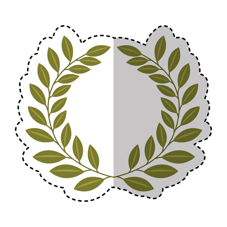 wreath leafs crown icon vector illustration designのイラスト素材
