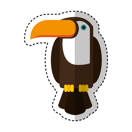 toucan bird brazil icon vector illustration designのイラスト素材