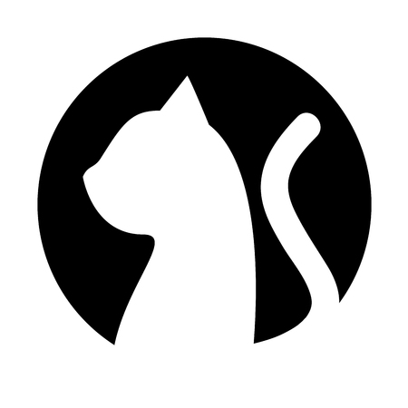 cute cat mascot silhouette isolated icon vector illustration designのイラスト素材