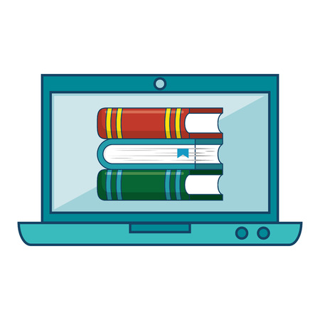 laptop computer iwith ebook solated icon vector illustration designのイラスト素材