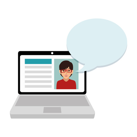 laptop computer with curriculum vitae document icon vector illustration designのイラスト素材