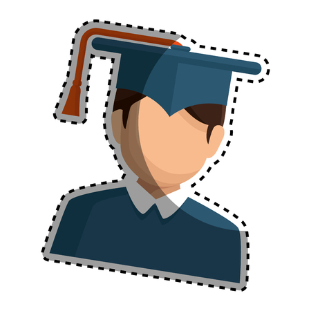 graduated avatar character emblem vector illustration designのイラスト素材